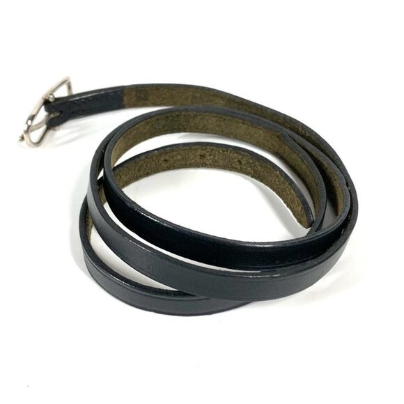 HERMES API 4-row long logo accessories Bracelet Leather Black/SilverHardware - Picture 6 of 12